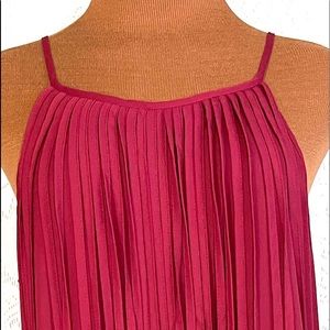 Fascination Dress Size Large Flare Fringes Red Spaghetti Straps Knee Length EUC